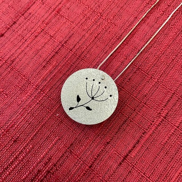 Jessie Senecal Handmade Sterling Silver "Dandelion" Locket - Picture 1 of 5